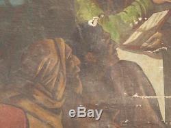 Grande peinture religieuse huile sur toile époque XIXème 250 X 185 cm