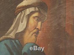 Grande peinture religieuse huile sur toile époque XIXème 250 X 185 cm