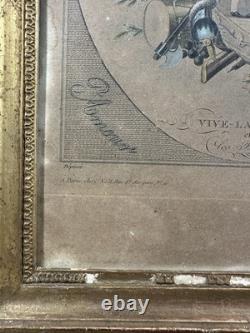 Gravure vive la gloire et les belles Epoque Premier Empire ou Restauration