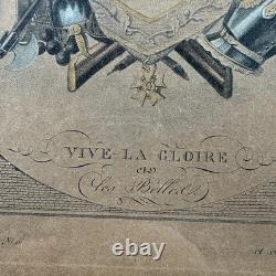 Gravure vive la gloire et les belles Epoque Premier Empire ou Restauration