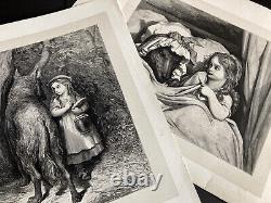 Gustave Doré Le petit chaperon rouge 2 Gravures, Estampe Originale époque XIX