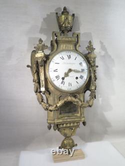 HARTINGUE PARIS ANCIEN GRAND CARTEL EN BRONZE DORE EPOQUE XVIII ème LOUIS XVI