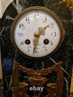 Horloge Ancienne En Marbre De Style EMPIRE Époque Fin XIX Ème S