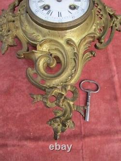 Horloge Murale / Cartel Japy F. Epoque Fin Xixeme De Style Louis XV En Bronze