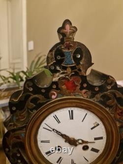 Horloge Portique En Marqueterie Boulle D'époque Napoléon III