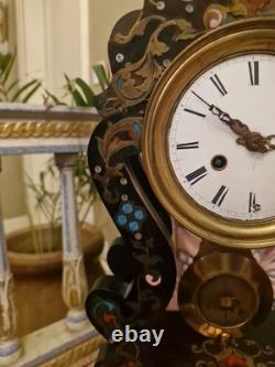 Horloge Portique En Marqueterie Boulle D'époque Napoléon III