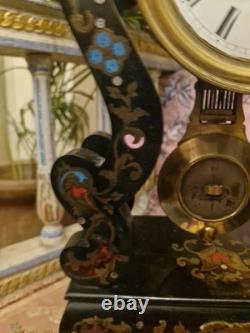 Horloge Portique En Marqueterie Boulle D'époque Napoléon III