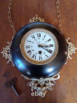 Horloge boulangère bronze et tôle XIXème époque Napoléon III (fonctionne)