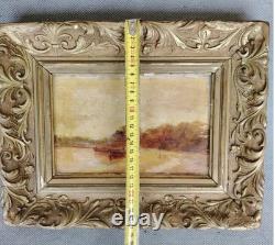 Huile Sur Bois Le Marais, Bateau Au Mouillage XIXEME, Cadre Epoque/ Marine