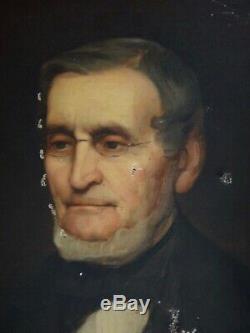 Huile sur toile Portrait d'homme à identifier époque XIXeme