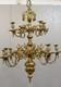 Important Lustre De Style Louis Xiii à Couronne à 12 Feux, Bronze, époque Xix èm