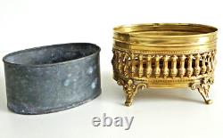 JARDINIERE en Laiton Repoussé Doré et Ajouré Epoque Napoléon III XIXème Siècle