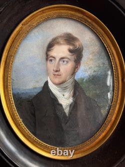 JEAN-URBAIN GUÉRIN (1761-1836) PEINTURE MINIATURE PORTRAIT ÉPOQUE DÉBUT XIXème