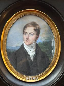 JEAN-URBAIN GUÉRIN (1761-1836) PEINTURE MINIATURE PORTRAIT ÉPOQUE DÉBUT XIXème