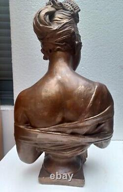 Jean-Antoine HOUDON. BUSTE PLATRE 1900 Antique Madame Récamier époque Fin XIX ème