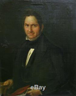 Joseph Mattau Portrait d'Homme Epoque Louis Philippe XIXème siècle HST