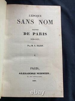 L'époque sans nom Esquisses de Paris. 1830-1833 BAZIN 2T en 1