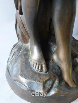 La Baigneuse De Falconet, Grand Bronze à Patine Brune, époque XIX ème
