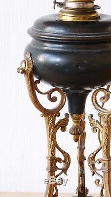 Lampe De Style Empire En Bronze Doré Et Patiné, époque XIX ème