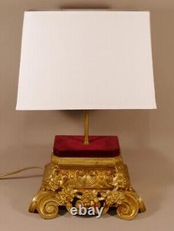 Lampe En Bronze Doré Napoléon III Aux Pampres De Vigne, époque XIX ème