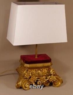 Lampe En Bronze Doré Napoléon III Aux Pampres De Vigne, époque XIX ème