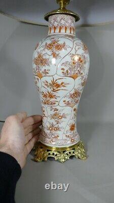 Lampe En Porcelaine Japonisante Monture Bronze, époque XIX ème Siècle