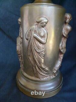 Lampe à huile Barbedienne, en Bronze Patiné, époque XIX eme REF 3814