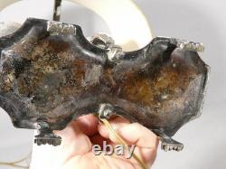 Lampe bouillotte Régence en bronze argenté, époque XVIII ème siècle