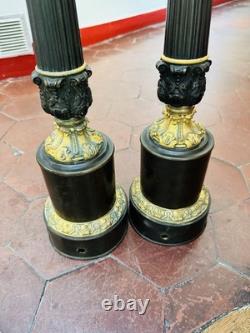 Lampes Modérateur Type Carcel D'epoque Charles X Tôle Et Bronze Mercure