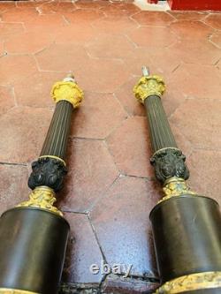 Lampes Modérateur Type Carcel D'epoque Charles X Tôle Et Bronze Mercure