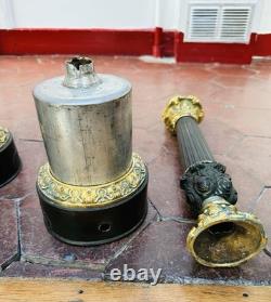 Lampes Modérateur Type Carcel D'epoque Charles X Tôle Et Bronze Mercure