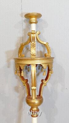 Lanterne Lampe De Procession Ou De Vestibule En Bois Doré époque XIX ème Siècle