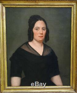 Layraud Portrait de Femme Epoque Second Empire Huile sur Toile XIXème siècle