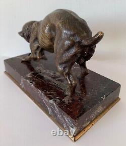 Le Bulldog Et La Souris, Sujet En Bronze d époque de la fin XIX ème