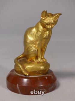 Le Chat Par Clovis Masson Et Susse Frères, Bronze Animalier époque Fin XIX ème