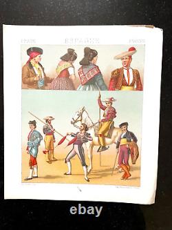 Le Costume Historique Racinet Espagne 12 Planches Couleurs D'époque 1888