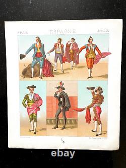 Le Costume Historique Racinet Espagne 12 Planches Couleurs D'époque 1888