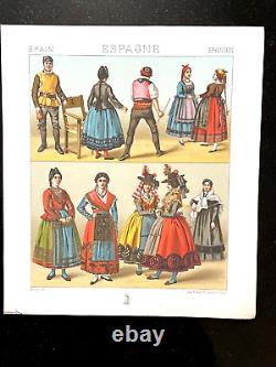 Le Costume Historique Racinet Espagne 12 Planches Couleurs D'époque 1888