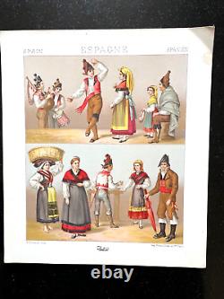 Le Costume Historique Racinet Espagne 12 Planches Couleurs D'époque 1888