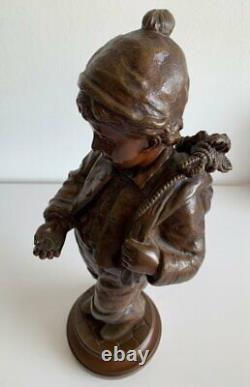 Le petit ramoneur, sculpture en bronze d époque XIX ème