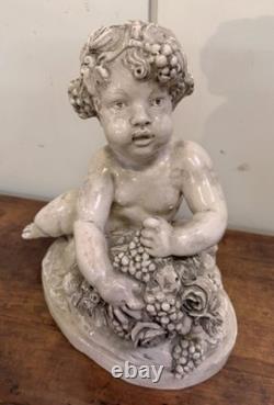 Lebrun Putti en terre cuite émaillée époque fin XIXeme