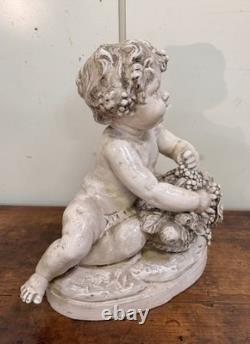 Lebrun Putti en terre cuite émaillée époque fin XIXeme