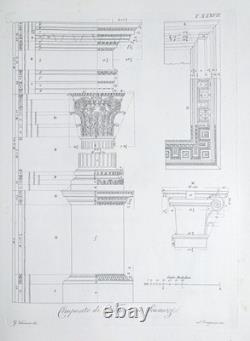 Livre Atlas Architecture Civile Giovanni Vannini Autographié Époque 1850