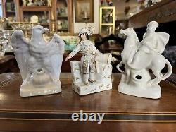 Lot de 3 PORTE-PLUME d'époque XIX ème PORCELAINE DE PARIS