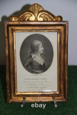 Louis XVII Lithographie Du Dauphin Dans Son Cadre D'époque 18 Eme