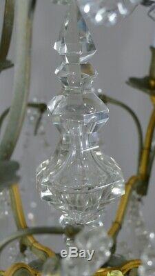Lustre Cage En Cristal, Verre Et Bronze, époque XIX ème de style Louis XV
