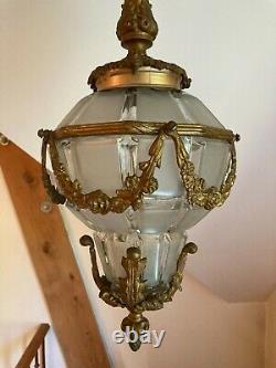 Lustre / Lanterne Style XVI Époque Napoleon IIII Décor Bronze Doré Xixeme