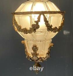 Lustre / Lanterne Style XVI Époque Napoleon IIII Décor Bronze Doré Xixeme