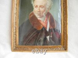 MINIATURE, GOUACHE, PORTRAIT D'HOMME, EPOQUE XIXème