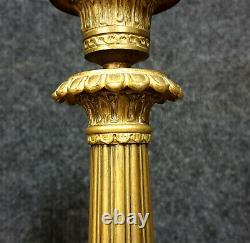 Magnifique paire de chandeliers Empire en bronze doré époque XIXeme